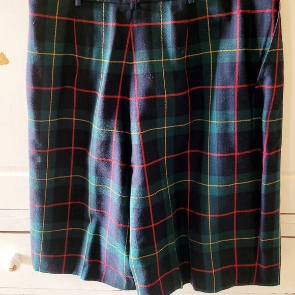 JHCollectibles Window Payne Plaid Vintage Wool Shorts Navy Green Red and Yellow - Picture 5 of 5